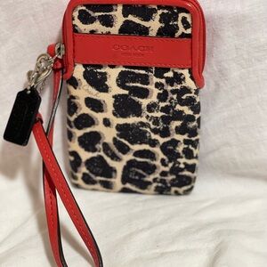 Coach animal print cigarette/phone case